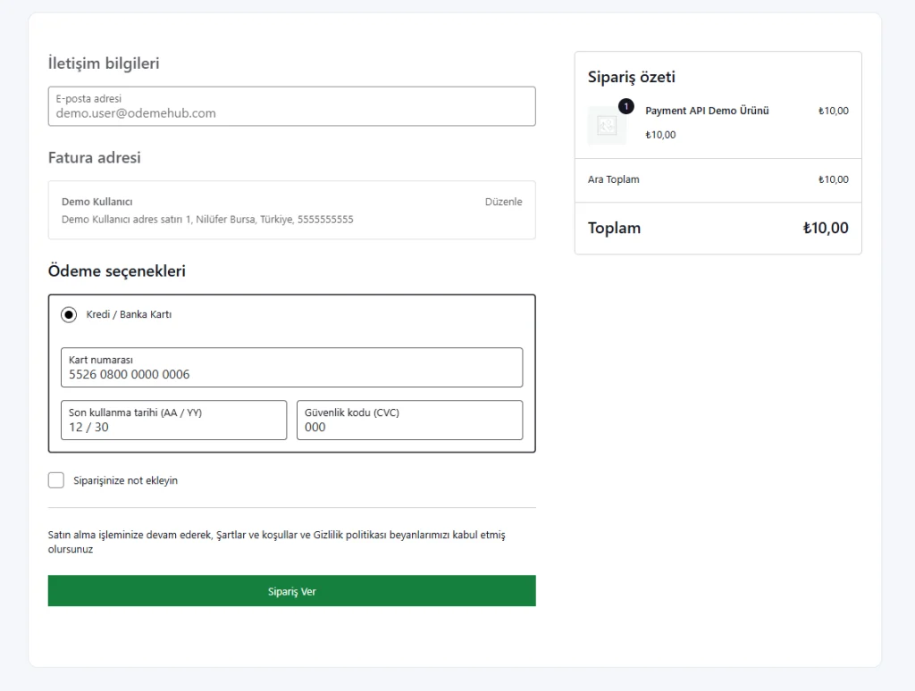 ÖdemeHub WooCommerce sanal POS eklentisi ile kredi ve banka kartıyla ödeme sayfası